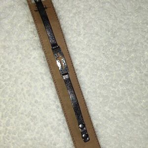 Leather cross bracelet